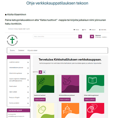 Ohje verkkokauppatilauksen tekoon